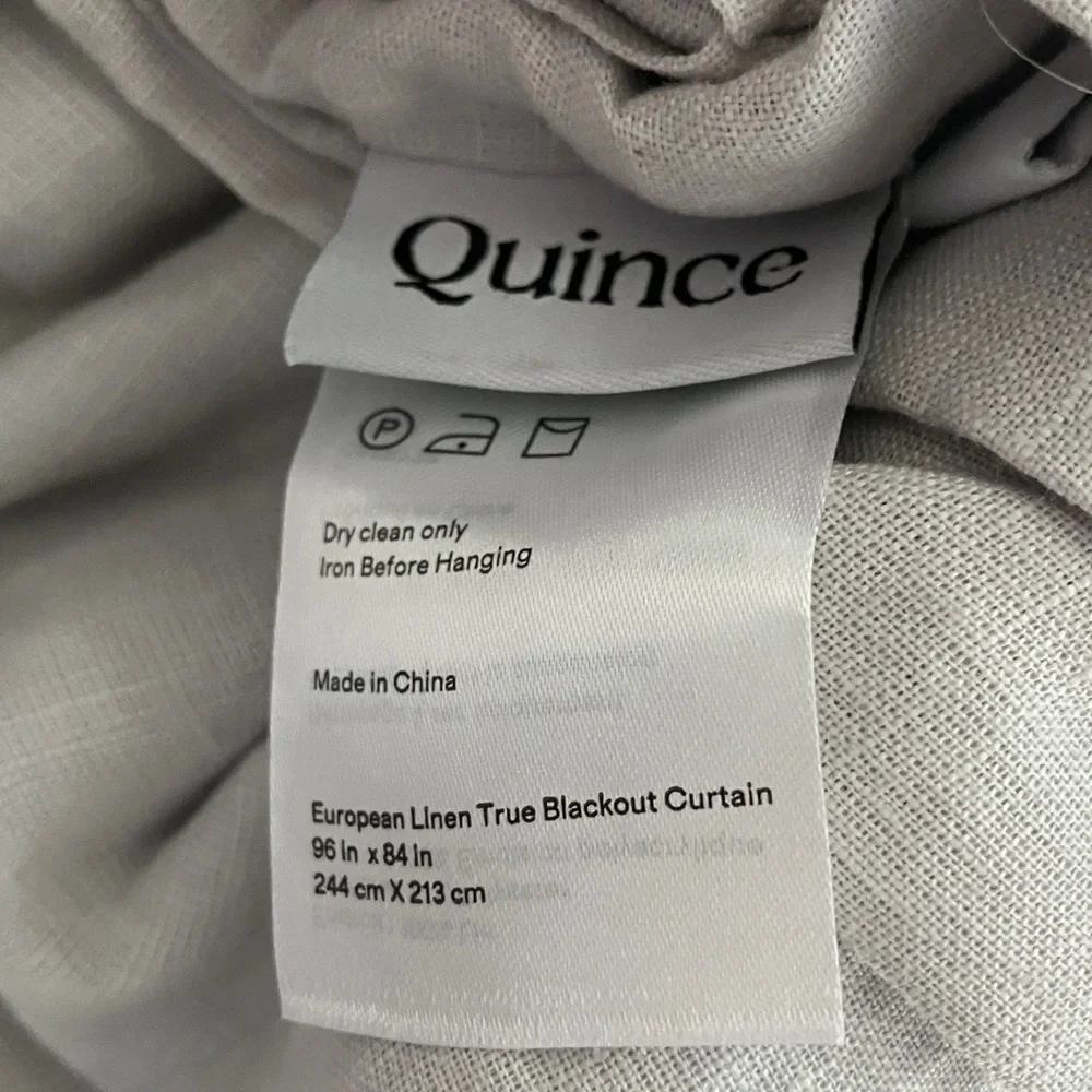 Quince 96x84 European Linen Light Gray True Blackout Curtain Panel